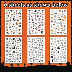 Luminous Halloween Nail Art Stickers Skull Ghost Pumpkin Decals