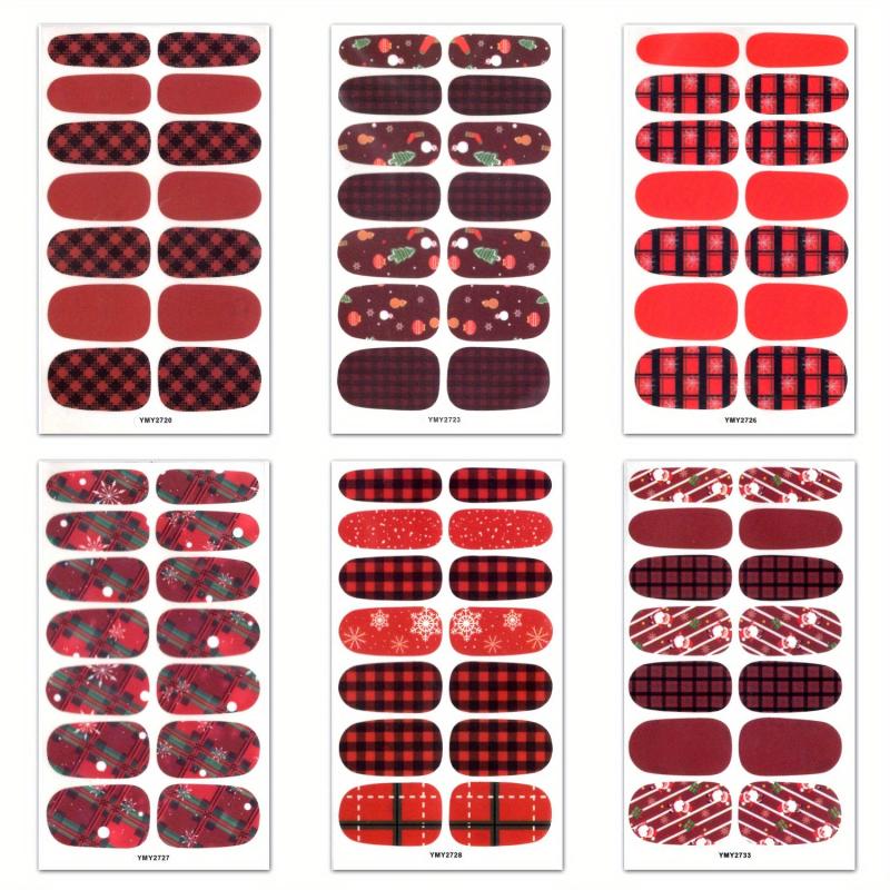 6 Sheets Christmas Nail Polish Stickers with 3 Nail Files