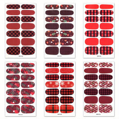 6 Sheets Christmas Nail Polish Stickers with 3 Nail Files