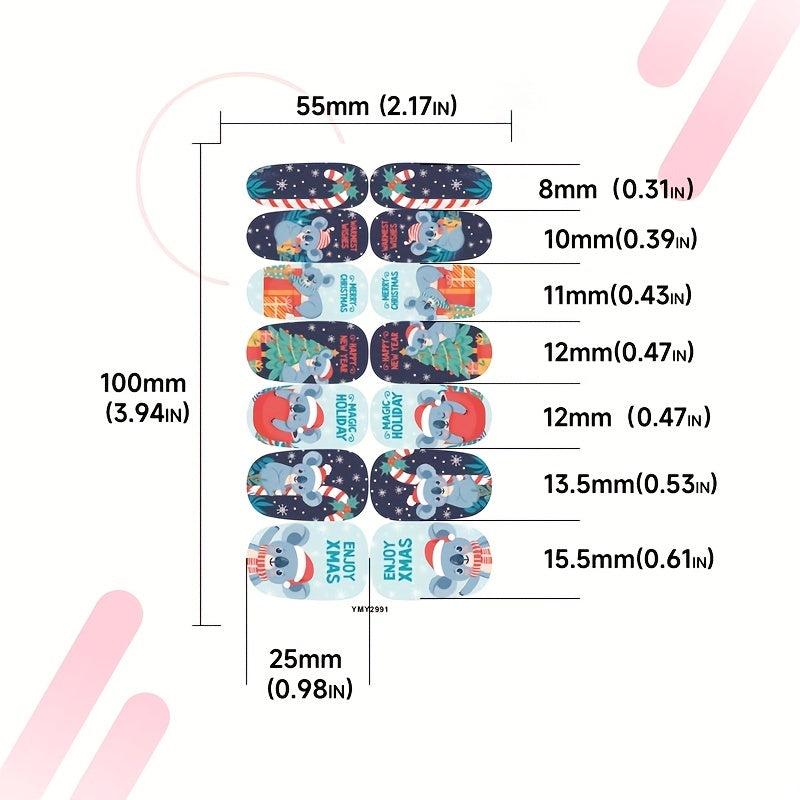 6 Sheets Christmas Nail Polish Stickers with 3 Nail Files