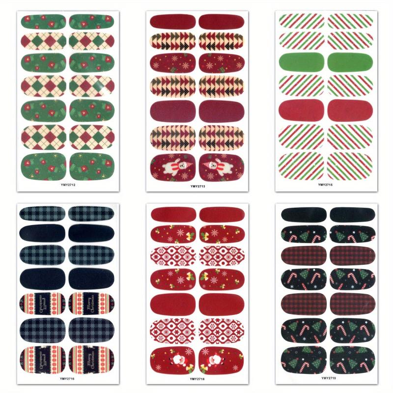 6 Sheets Christmas Nail Polish Stickers with 3 Nail Files