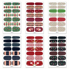 6 Sheets Christmas Nail Polish Stickers with 3 Nail Files