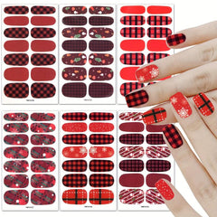 6 Sheets Christmas Nail Polish Stickers with 3 Nail Files