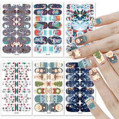 6 Sheets Christmas Nail Polish Stickers with 3 Nail Files