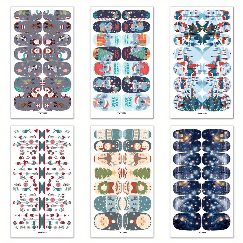 6 Sheets Christmas Nail Polish Stickers with 3 Nail Files