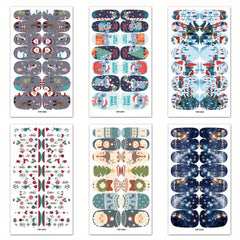 6 Sheets Christmas Nail Polish Stickers with 3 Nail Files