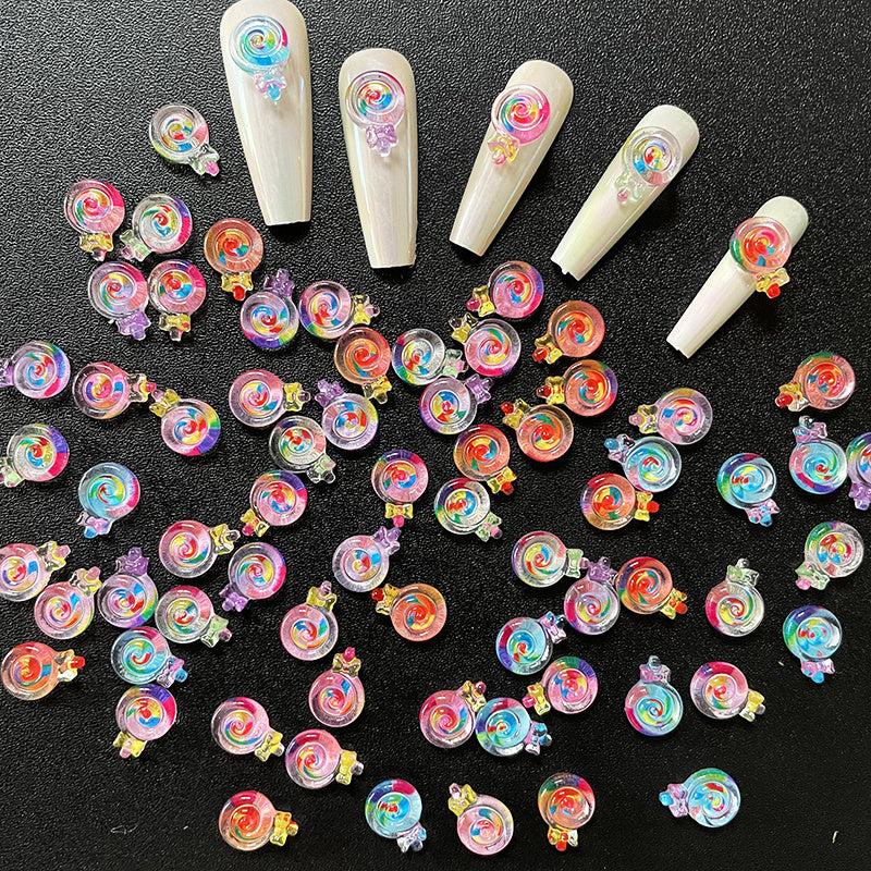 Lollipop Nail Art Decoration 20pcs Random Nail Accessories