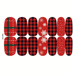 Christmas Plaid Nail Polish Stickers - Festive Holiday Designs
