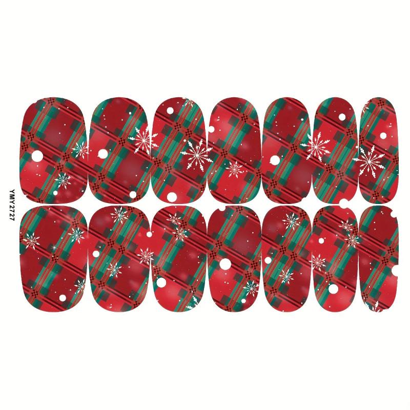 Christmas Plaid Nail Polish Stickers - Festive Holiday Designs
