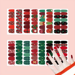Christmas Plaid Nail Polish Stickers - Festive Holiday Designs