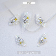 3D Nail Charms Resin Flower with Pearls Nail Art Jewelry