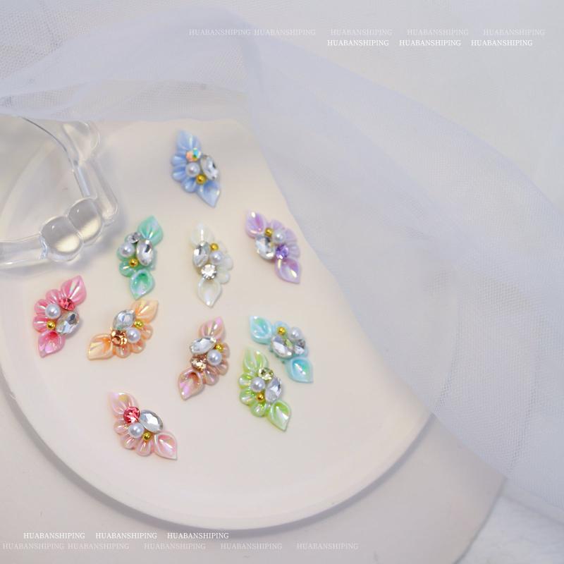 3D Nail Charms Resin Flower with Pearls Nail Art Jewelry