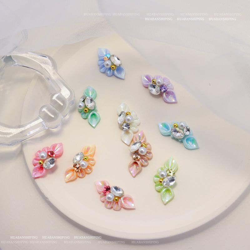 3D Nail Charms Resin Flower with Pearls Nail Art Jewelry