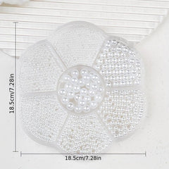 7 Grids Beige Flatback Nail Pearls For Nail Art Decoration