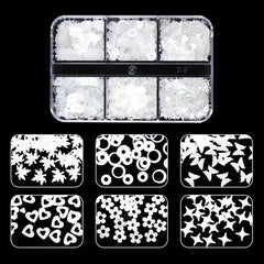 6 Grids Butterfly Nail Glitter Sequins for 3D Manicure Decoration