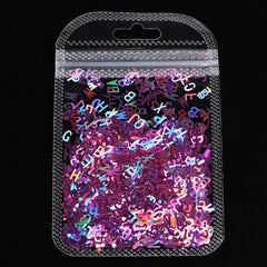 Holographic Glitter Laser Letters 3D Nail Art Decorations