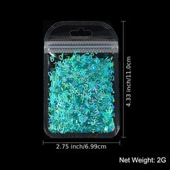 Holographic Glitter Laser Letters 3D Nail Art Decorations
