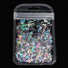 Holographic Glitter Laser Letters 3D Nail Art Decorations