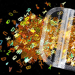 Holographic Glitter Laser Letters 3D Nail Art Decorations