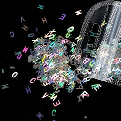 Holographic Glitter Laser Letters 3D Nail Art Decorations