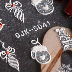 Christmas Nail Art Stickers Decals Snowflake Santa Claus Elk Bell Nail Decals