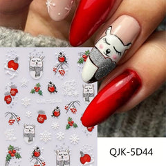 Christmas Nail Art Stickers Decals Snowflake Santa Claus Elk Bell Nail Decals