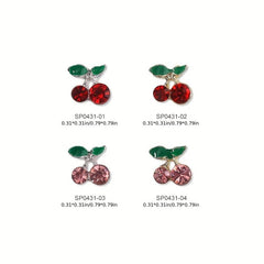 10pcs 3D Cherry Nail Art Rhinestone Metal Cherry Nail Art Accessories