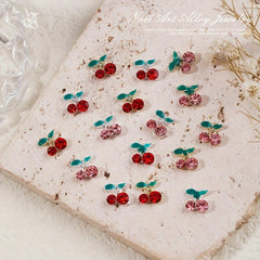 10pcs 3D Cherry Nail Art Rhinestone Metal Cherry Nail Art Accessories