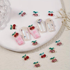 10pcs 3D Cherry Nail Art Rhinestone Metal Cherry Nail Art Accessories