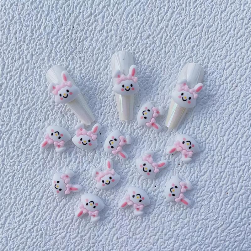 20pcs Cartoon Rabbit Nail Art Charms Resin Jewelry DIY Nail Art Decor