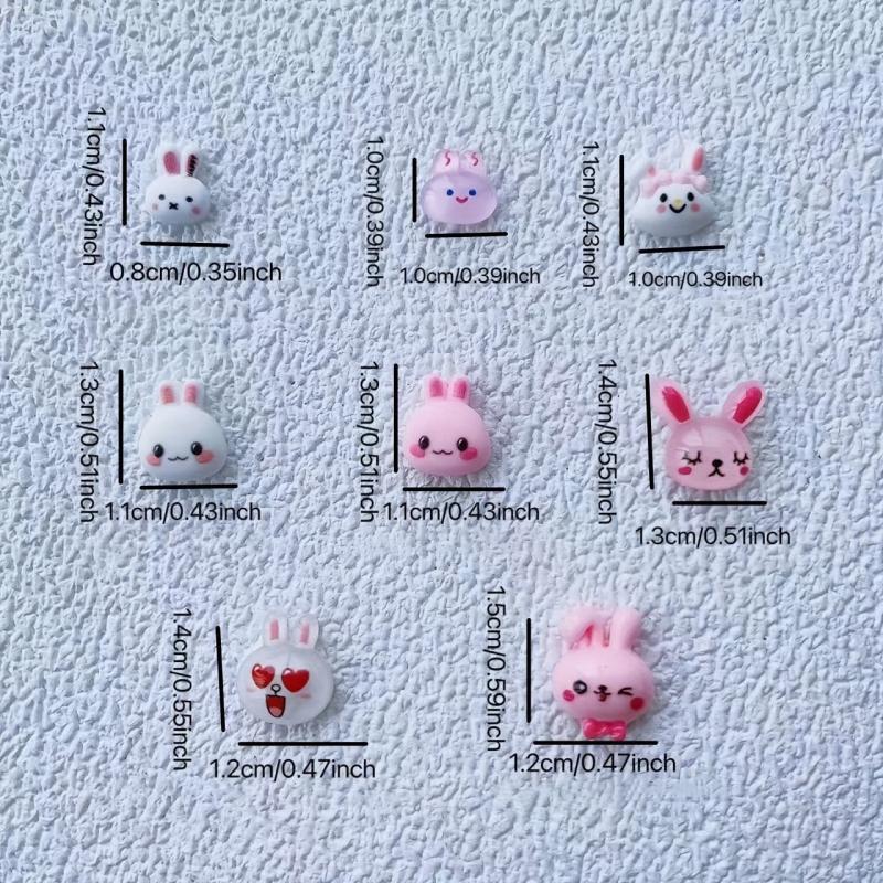 20pcs Cartoon Rabbit Nail Art Charms Resin Jewelry DIY Nail Art Decor