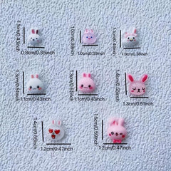 20pcs Cartoon Rabbit Nail Art Charms Resin Jewelry DIY Nail Art Decor