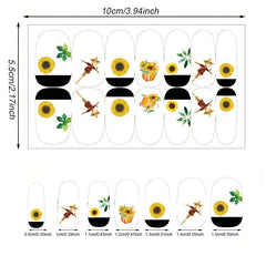 Sunflower Nail Polish Stickers Self Adhesive Nail Art Decal Strips