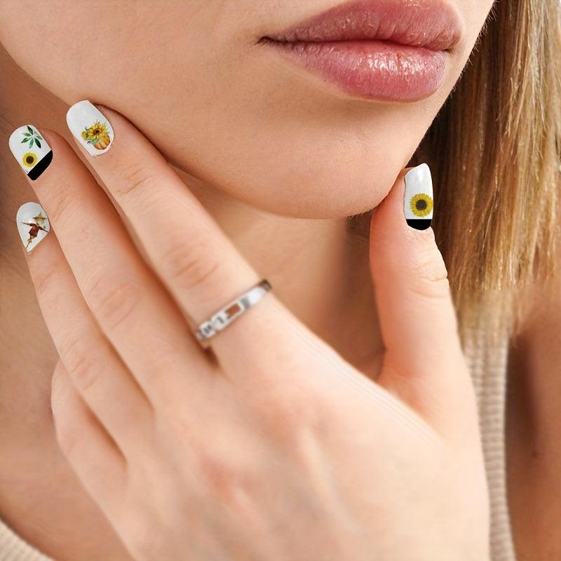 Sunflower Nail Polish Stickers Self Adhesive Nail Art Decal Strips