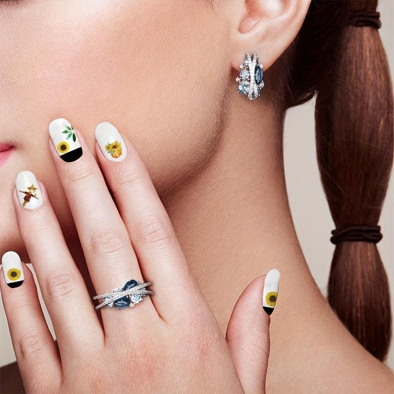 Sunflower Nail Polish Stickers Self Adhesive Nail Art Decal Strips