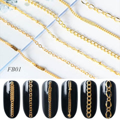 Y2K Metal Chain Nail Charms for Nail Art Decoration