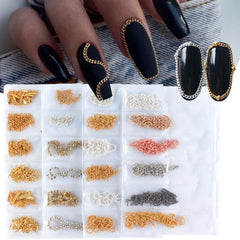 Y2K Metal Chain Nail Charms for Nail Art Decoration