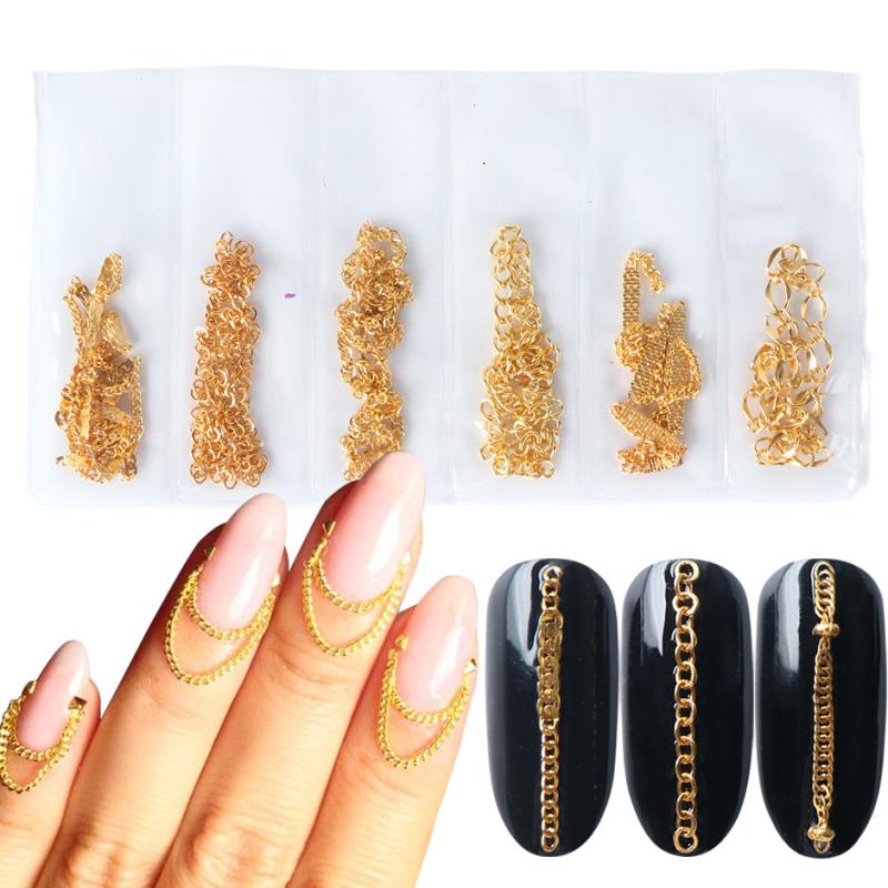 Y2K Metal Chain Nail Charms for Nail Art Decoration