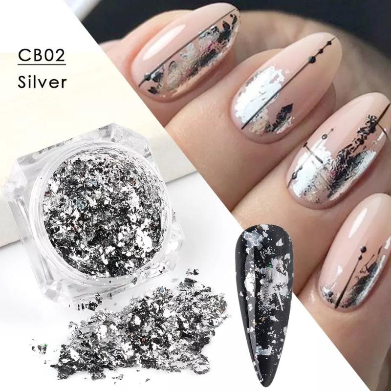 Holographic Foil Nails Art 3D Flakes Sequins DIY Manicure Decal