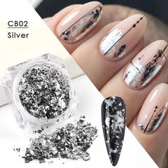 Holographic Foil Nails Art 3D Flakes Sequins DIY Manicure Decal