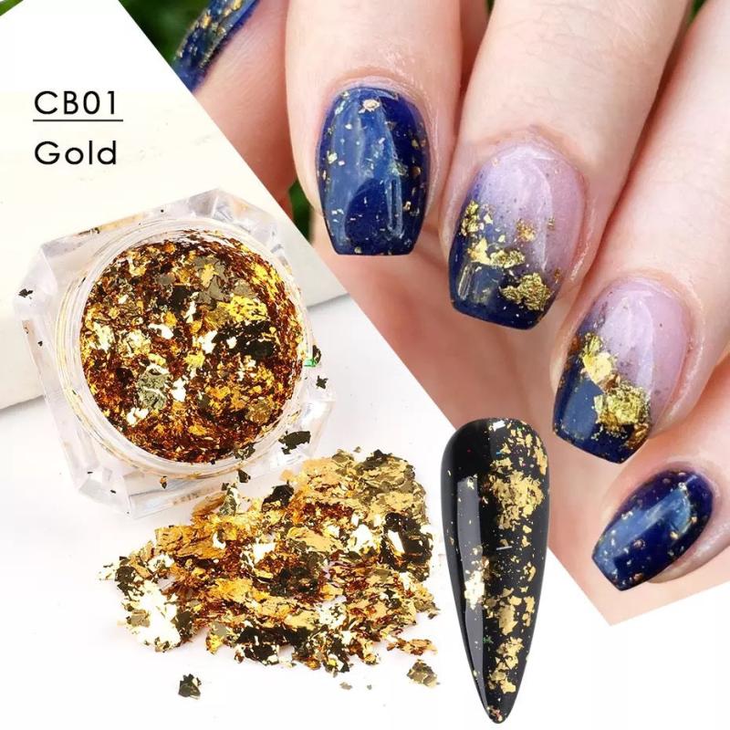 Holographic Foil Nails Art 3D Flakes Sequins DIY Manicure Decal