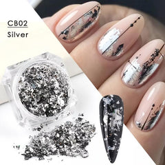 Holographic Foil Nails Art 3D Flakes Sequins DIY Manicure Decal
