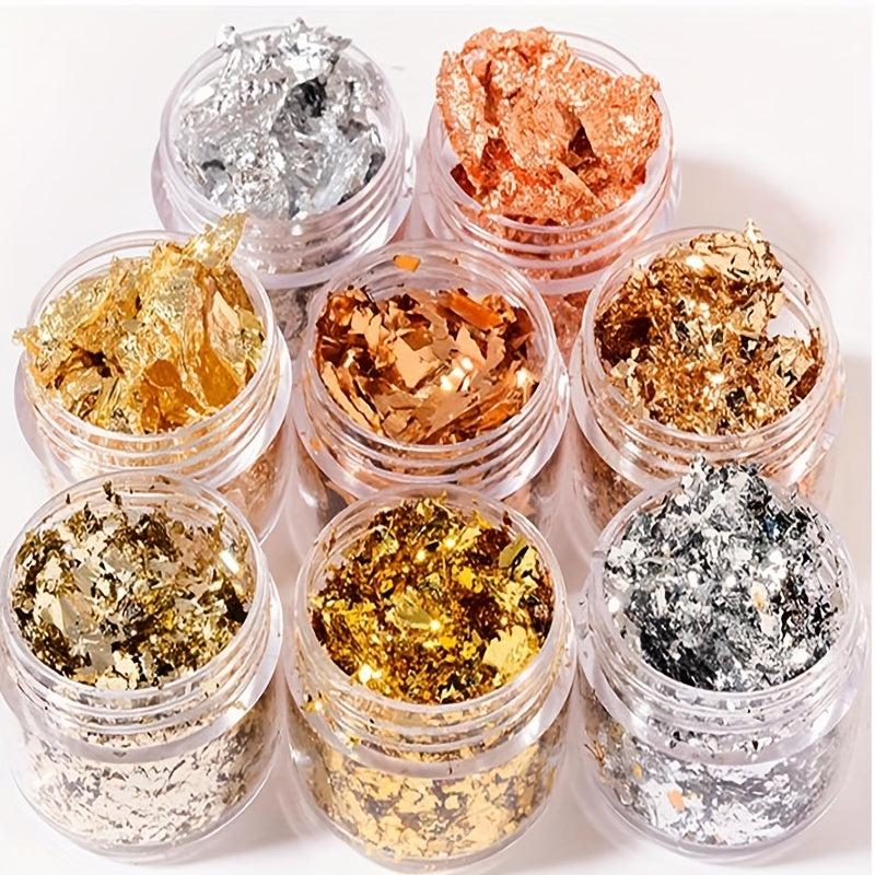 Holographic Foil Nails Art 3D Flakes Sequins DIY Manicure Decal