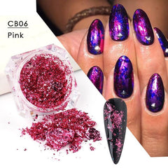 Holographic Foil Nails Art 3D Flakes Sequins DIY Manicure Decal