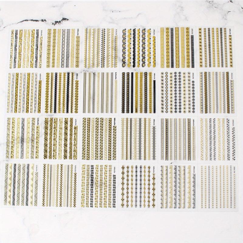 24 Pcs Self Adhesive Nail Art Stickers - DIY or Salon Nail Art Supplies