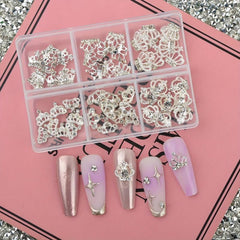 60pcs 3D Mixed Crown Shape Nail Charms Crystal Alloy Nail Art Jewelry