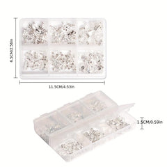 60pcs 3D Mixed Crown Shape Nail Charms Crystal Alloy Nail Art Jewelry