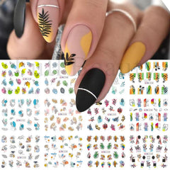 12pcs Palm Tree Nail Stickers Water Sliders Coconut Decals & Decorations
