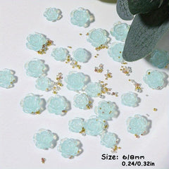 50Pcs 3D Acrylic Aurora Camellia Nail Art Jewelry Acrylic Resin Flowers