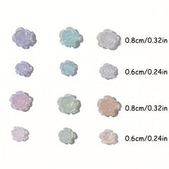 50Pcs 3D Acrylic Aurora Camellia Nail Art Jewelry Acrylic Resin Flowers